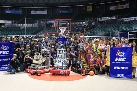 The Waialua High School Robotics Team received first place in the 2012 Hawaii Regional For Inspiration and Recognition in Science and Technology (FIRST) robotics program.