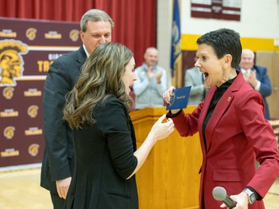 ghs meredith reid stephanie bishop congratulates