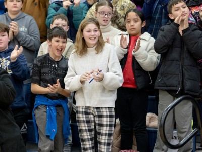 sms students cheering