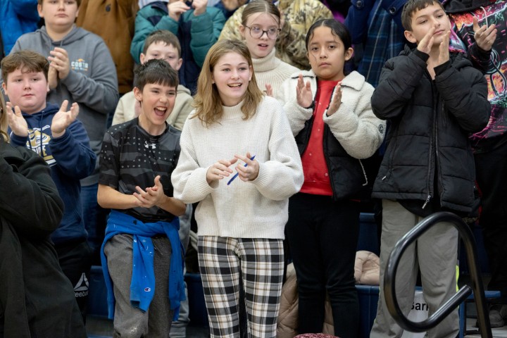 sms students cheering