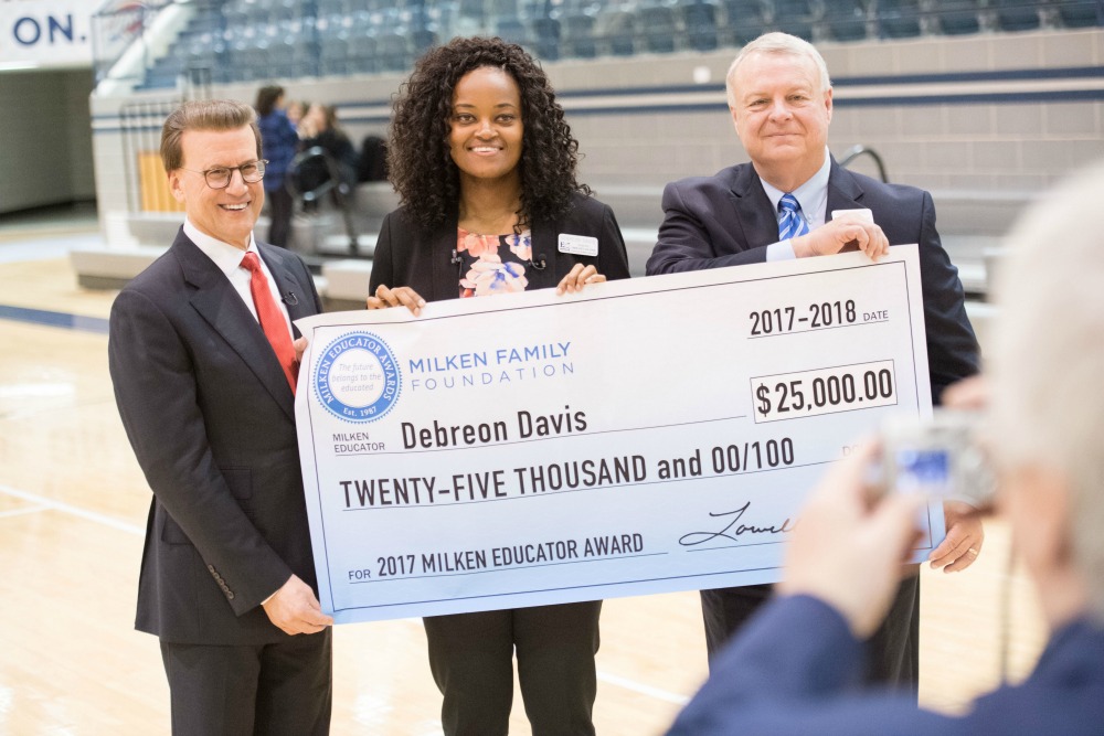 1000w Edmond 2017 Debreon Davis Lowell Milken check