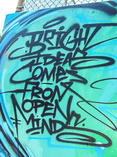 Brown Elementary mural - Bright ideas come from open minds