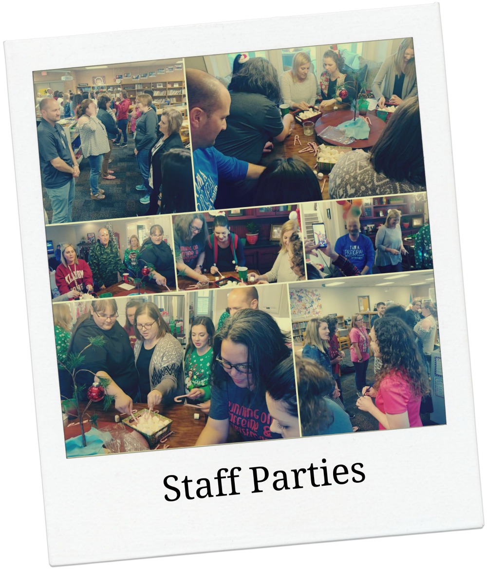 Staff parties collage caption