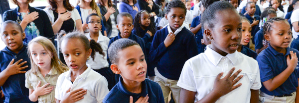 Students Pledge of Allegiance newsletter banner