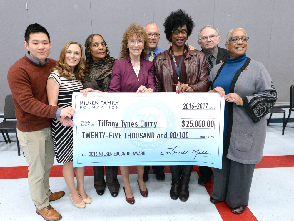 Tiffany Tynes Curry check Milken Educators 1000w