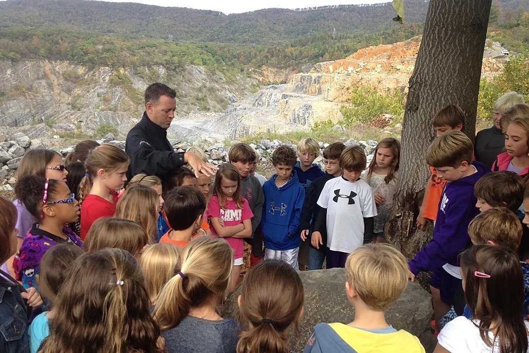 Wade Whitehead explaining fossils